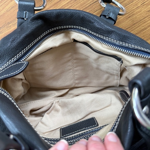 Sundance Black Leather Moto Satchel Shoulder Bag Excellent Condition - Picture 3 of 5